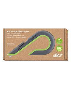 Box Cutters, Double Sided, Replaceable, 1.29" Stainless Steel Blade, 7" Nylon Handle, Gray/green