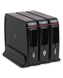 Smartstock Wrapped Cutlery Dispenser, Forks/knives/spoons, 12.44 X 11.17 X 10.5, Black