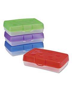 Pencil Box, 8.38" X 5.63" X 2.5", Randomly Assorted Colors