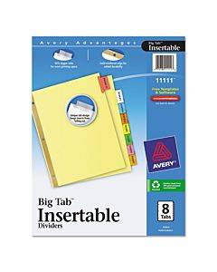 Insertable Big Tab Dividers, 8-tab, Double-sided Gold Edge Reinforcing, 11 X 8.5, Buff, Assorted Tabs, 1 Set