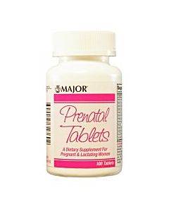 Prenatal Vitamin Supplement Majorâ® Vitamin / Folic Acid 27 Mg - 0.8 Mg Strength Tablet 100 Per Bottle(1/ea)