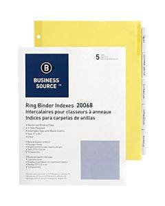 Business Source Buff Stock Ring Binder Indexes