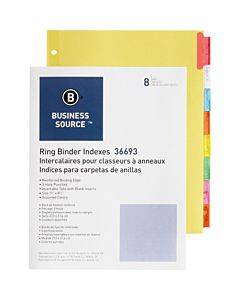 Business Source Insertable Tab Ring Binder Indexes