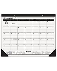 Ruled Desk Pad, 22 X 17, White Sheets, Black Binding, Black Corners, 12-month (jan To Dec): 2023