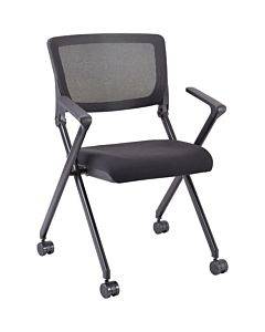 Lorell Plastic Arms Mesh Back Nesting Chair