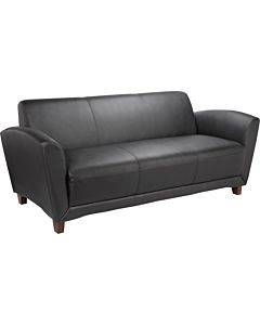 Lorell Reception Collection Black Leather Sofa