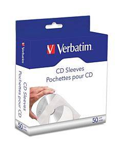 Verbatim Cd/dvd Paper Sleeves With Clear Window - 50pk Box