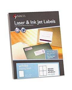 Maco White Laser/ink Jet Shipping Label