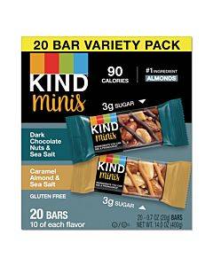 Minis, Dark Chocolate Nuts And Sea Salt/caramel Almond And Sea Salt, 0.7 Oz, 20/pack