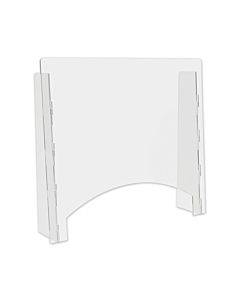 Counter Top Barrier With Pass Thru, 27" X 6" X 23.75", Polycarbonate, Clear, 2/carton