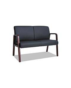 Alera Reception Lounge Series Wood Loveseat, 44.88w X 26.13d X 33h, Black/mahogany