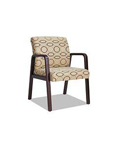 Alera Reception Lounge Wl Series Guest Chair, 24.21" X 24.8" X 32.67", Tan Seat, Tan Back, Mahogany Base