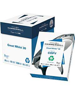 Hammermill Great White Laser, Inkjet Copy & Multipurpose Paper - White - Recycled - 30%