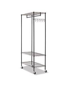 Wire Shelving Garment Rack, 30 Garments, 36w X 18d X 75h, Black