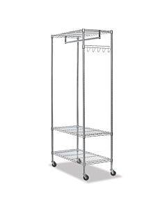 Wire Shelving Garment Rack, 30 Garments, 36w X 18d X 75h, Silver