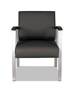 Alera Metalounge Series Mid-back Guest Chair, 24.6" X 26.96" X 33.46", Black Seat/back, Silver Base