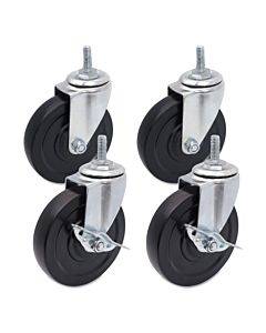 Optional Casters For Wire Shelving, 200 Lbs/caster, Gray/black, 4/set