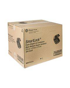 Smartlock Foam Hinged Lid Container, Sandwich, 5.75 X 5.75 X 3.25, Black, 504/carton