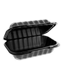 Earthchoice Smartlock Microwavable Mfpp Hinged Lid Container, 9 X 6 X 3.25, Black, 270/carton