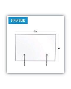 Protector Series Glass Aluminum Desktop Divider, 35.4 X 0.16 X 23.6, Clear