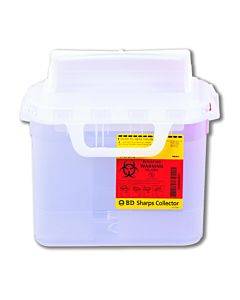 Multi-Purpose Sharps Container 1-Piece 10.75h X 10.75w X 4d Inch 5.4 Quart Pearl Base Horizontal Entry Lid(20/CA)