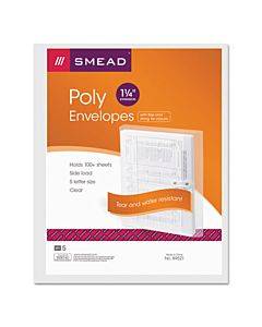 Poly String And Button Interoffice Envelopes, Open-side (horizontal), 9.75 X 11.63, Clear, 5/pack