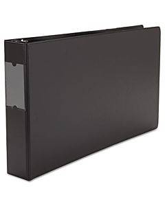 Ledger-size Round Ring Binder With Label Holder, 3 Rings, 2" Capacity, 11 X 17, Black
