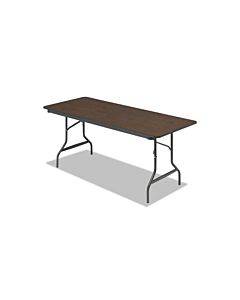 Officeworks Classic Wood-laminate Folding Table, Curved Legs, Rectangular, 72w X 30d X 29h, Walnut