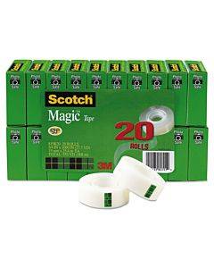 Magic Tape Value Pack, 1" Core, 0.75" X 83.33 Ft, Clear, 20/pack