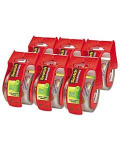Sure Start Packaging Tape With Dispenser, 1.5" Core, 1.88" X 22.2 Yds, Clear, 6/pack