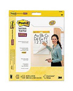 Self-stick Wall Pad, Manuscript Format (primary 3" Rule), 20 X 23, White, 20 Sheets, 2/pack