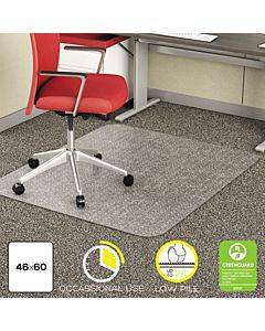 Economat Occasional Use Chair Mat, Low Pile Carpet, Flat, 46 X 60, Rectangle, Clear