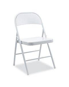 Armless Steel Folding Chair, Supports Up To 275 Lb, Gray Seat, Gray Back, Gray Base, 4/carton