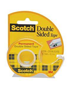 Double-sided Permanent Tape In Handheld Dispenser, 1" Core, 0.5" X 20.83 Ft, Clear