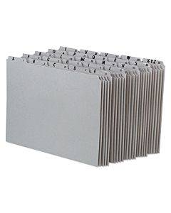 Top Tab A-z File Guides, 1/5-cut Top Tab, A To Z, 8.5 X 11, Gray, 25/set