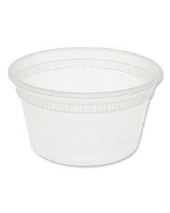 Newspring Delitainer Microwavable Container, 12 Oz, 4.55 X 4.55 X 2.45, Clear, Plastic, 480/carton