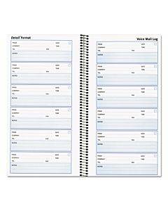 Detail Wirebound Voice Mail Log Book, One-part (no Copies), 5 X 1.63, 6 Forms/sheet, 600 Forms Total