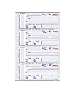 Durable Hardcover Numbered Money Receipt Book, Three-part Carbonless, 6.88 X 2.75, 4 Forms/sheet, 200 Forms Total