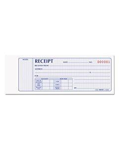 Receipt Book, Two-part Carbonless, 7 X 2.75, 4 Forms/sheet, 100 Forms Total