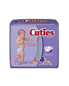 Cuties Complete Care Baby Diapers, Size 4, 22 - 37 Lbs. - Replaces: Fqccc04 Part No. Cr4001 (124/case)