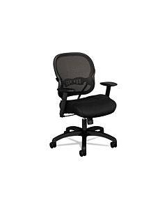 Wave Mesh Mid-back Task Chair, Supports Up To 250 Lb, 18" To 22.25" Seat Height, Black