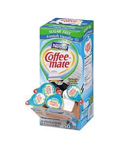 Liquid Coffee Creamer, Sugar Free French Vanilla, 0.38 Oz Mini Cups, 50/box