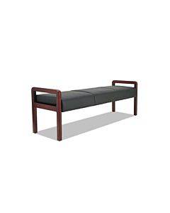 Alera Reception Lounge Wl Series Bench, Three-seater, 65.75w X 22.25d X 22.88h, Black/mahogany
