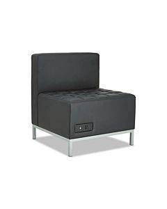 Alera Qub Series Powered Armless L Sectional, 26.38w X 26.38d X 30.5h, Black