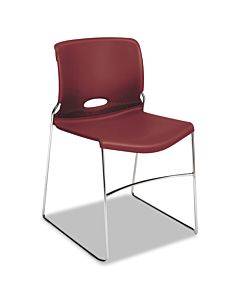 Olson Stacker High Density Chair, Supports 300 Lb, 17.75" Seat Height, Mulberry Seat, Mulberry Back, Chrome Base, 4/carton