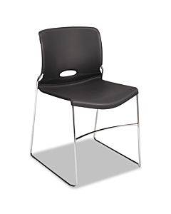 Olson Stacker High Density Chair, Supports Up To 300 Lb, 17.75" Seat Height, Lava Seat, Lava Back, Chrome Base, 4/carton