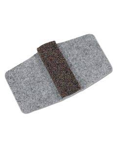 Wrap Around Felt Floor Savers, Rectangular, 7.25 X 1 X 8, Gray/black, 16/pack