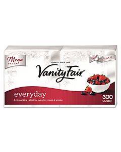 Vanity Fair Everyday Dinner Napkins, 2-ply, White, 300/pack