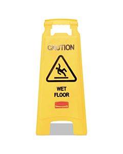 Caution Wet Floor Sign, 11 X 12 X 25, Bright Yellow