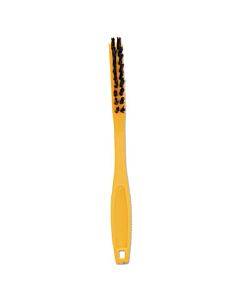 Synthetic-fill Tile And Grout Brush, Black Plastic Bristles, 2.5" Brush, 8.5" Yellow Plastic Handle